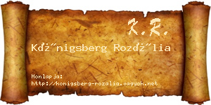 Königsberg Rozália névjegykártya
